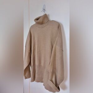 TOP SHOP Oversized Turtleneck Sweater in Camel SZ 4-6